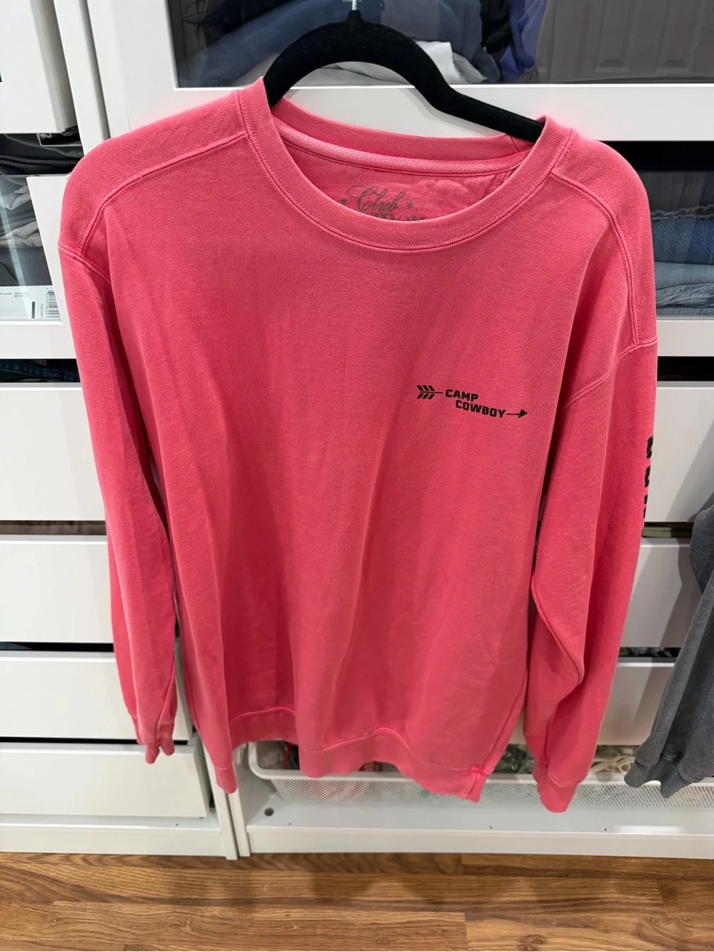 Camp Cowboy Coral Pink Graphic Crewneck